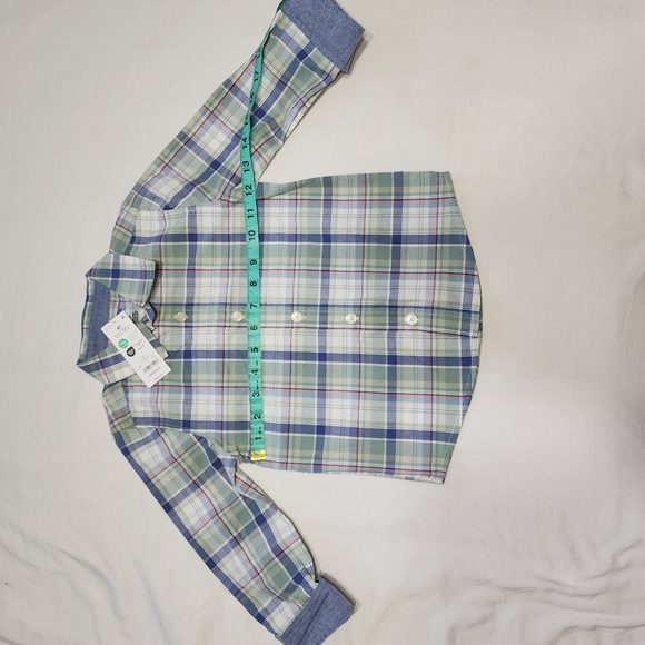 OshKosh B'Gosh Kids' Plaid and Denim Shirt Set of 2 (4T), 100% Cotton. - Picture 3 of 12